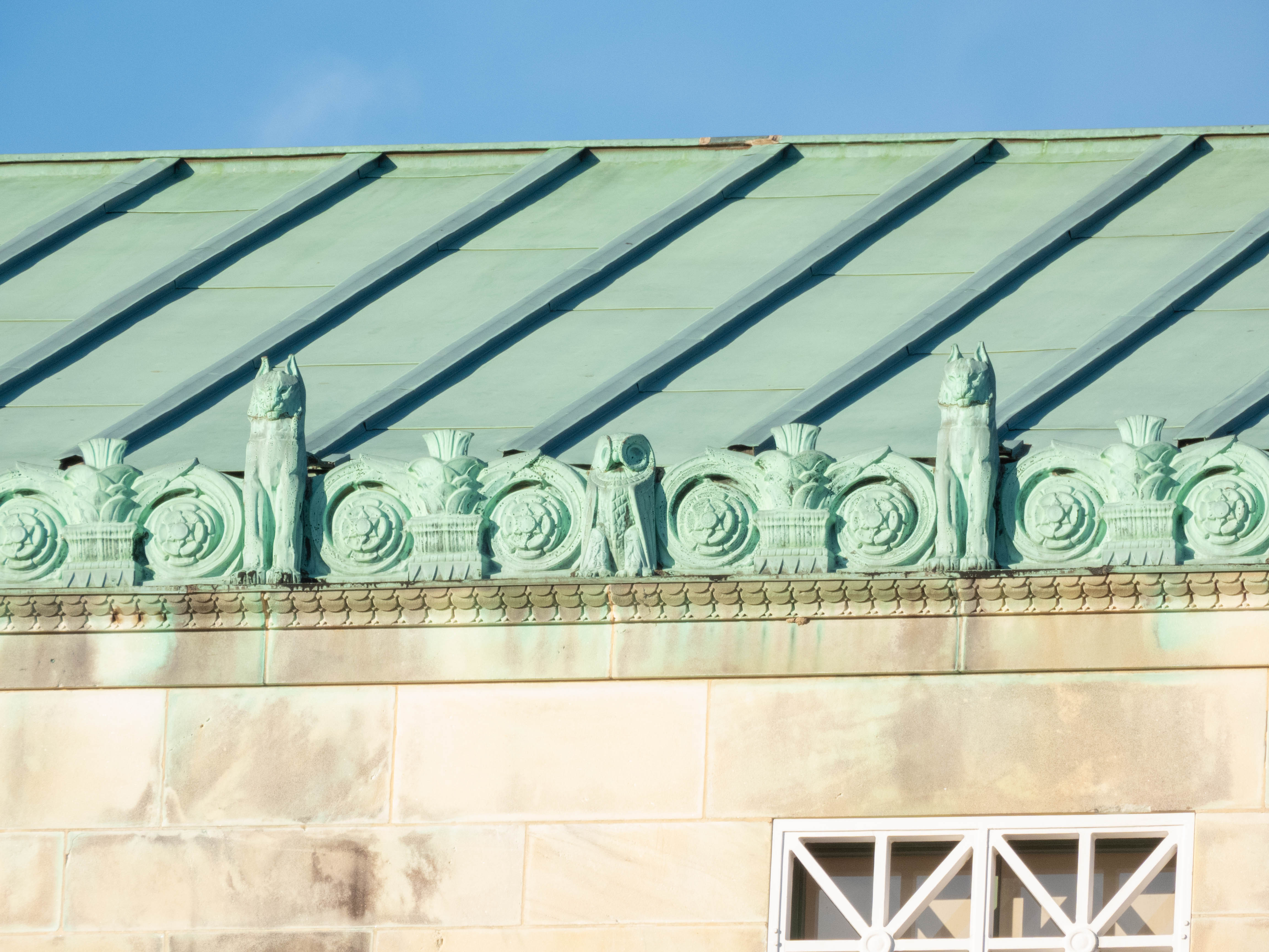 Some facades on a building I saw with a friend -- national academy or something? Has a statue of Albert Einstein in front.