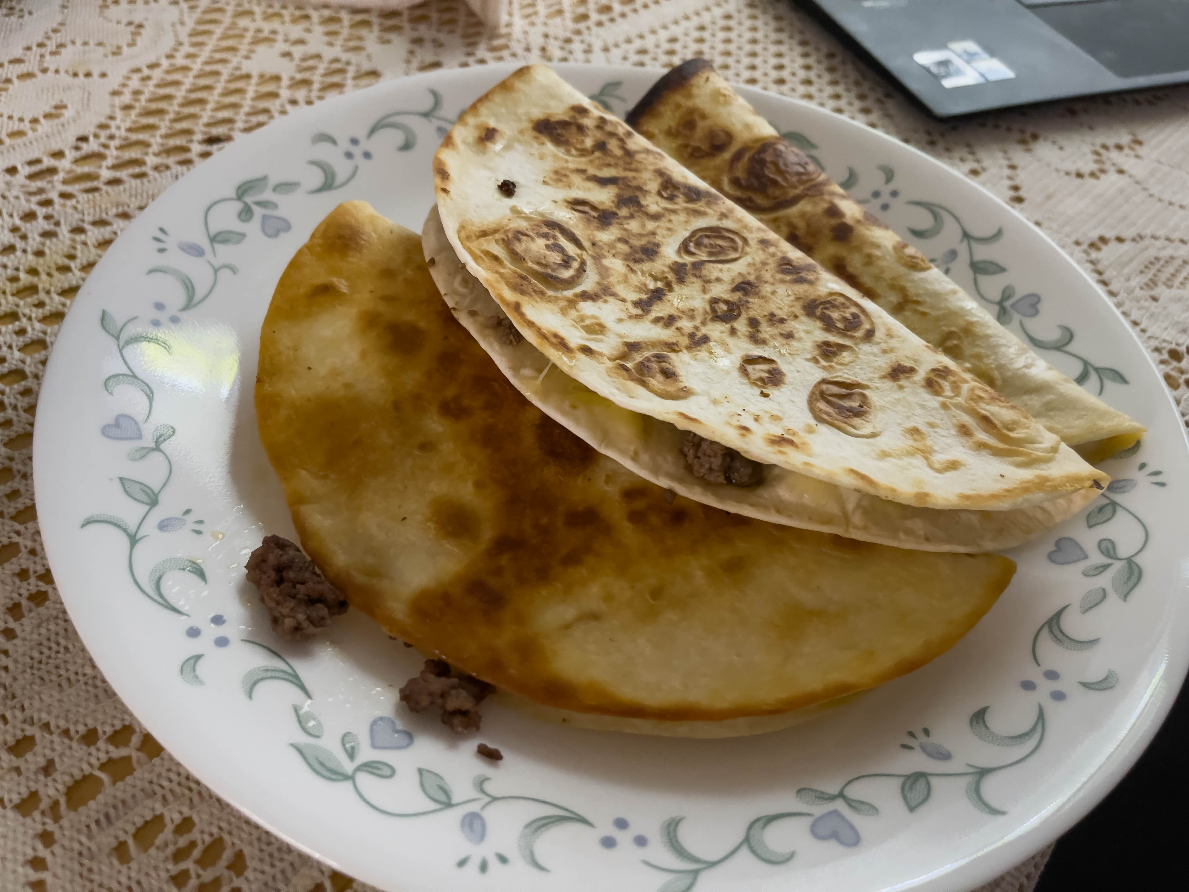 My first time making quesadillas! Surprisingly easy after you have everything prepped.