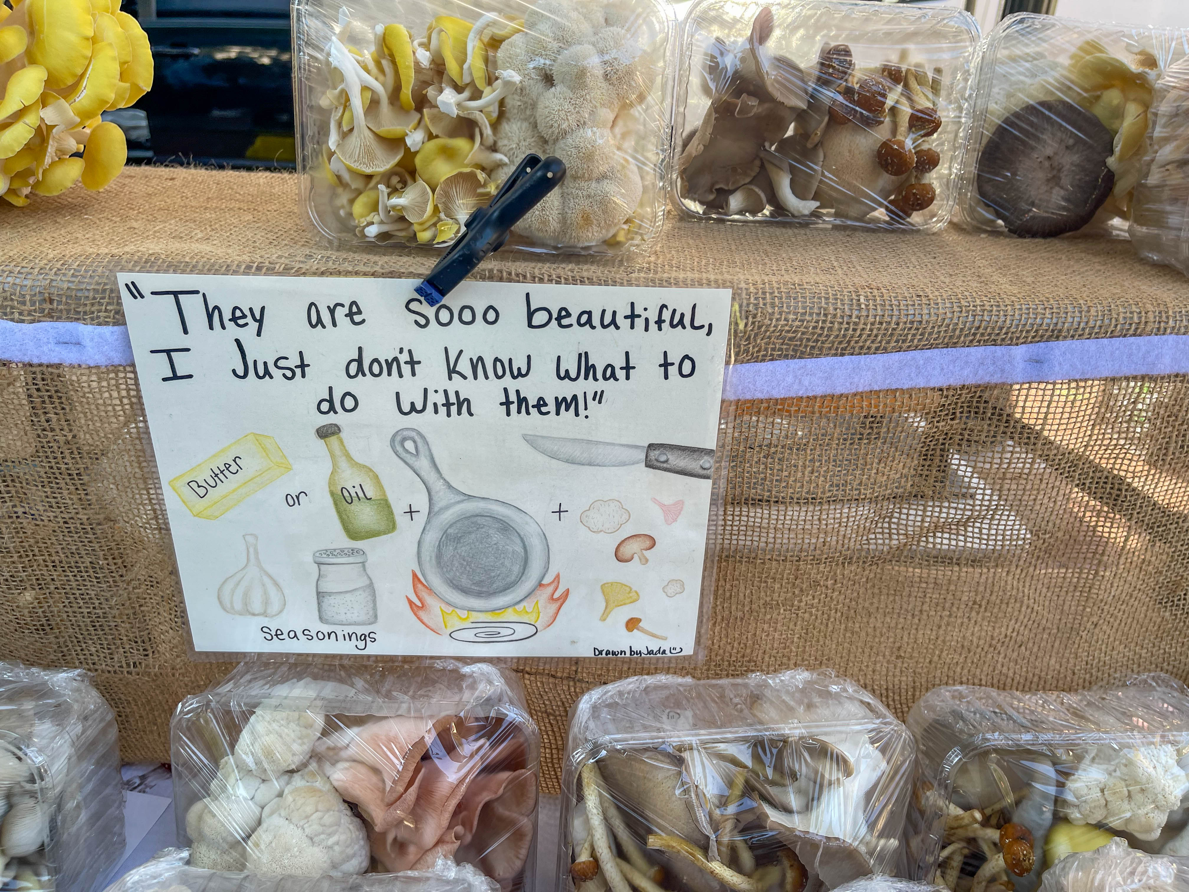 Instructions for how to cook mushrooms. Was at a farmer's market with my friend, we bought some to go with some stir fry.